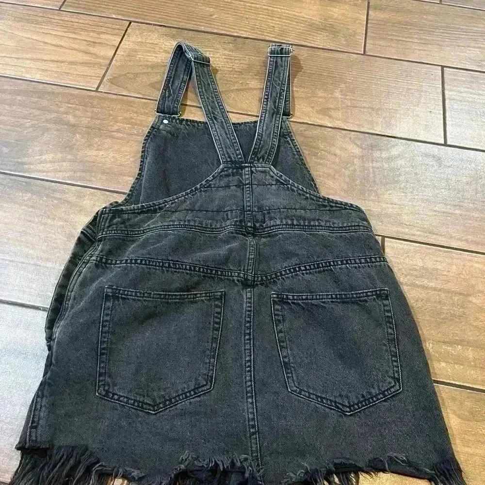 Free people denim overall skirt black size 4 - Picture 5 of 6